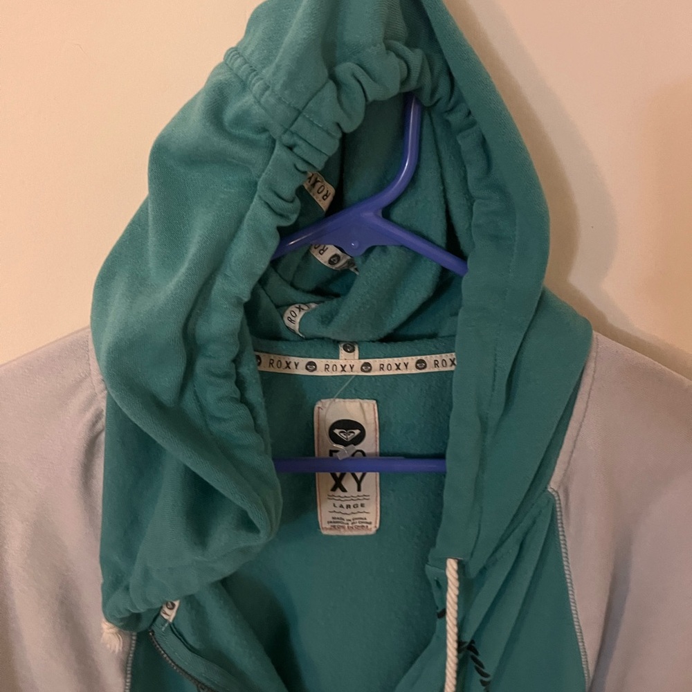 Roxy Aqua and Light Gray Hoodie - Picture 2 of 3